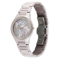 Titan Edge Beige Dial Ceramic Strap Analog Watch For Women