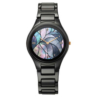 Titan Edge Multicolor Dial Black Ceramic Strap Analog Watch for Women