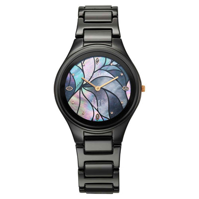 Titan Edge Multicolor Dial Black Ceramic Strap Analog Watch for Women