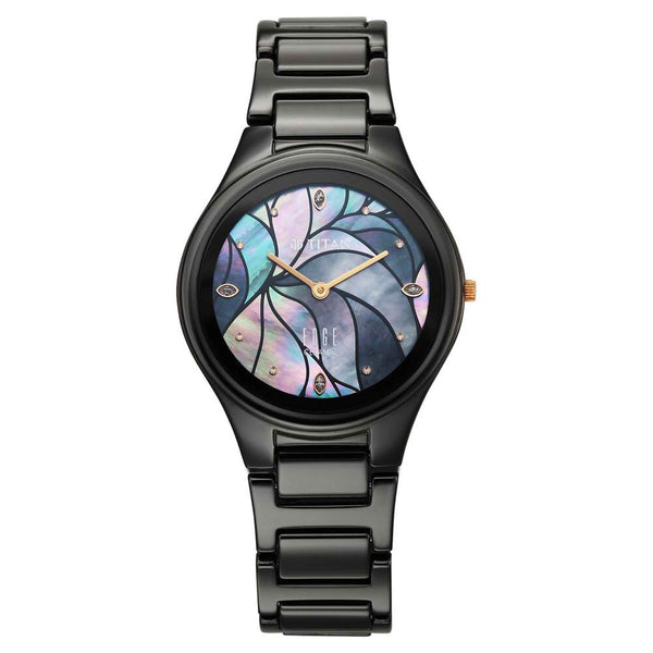 Titan Edge Multicolor Dial Black Ceramic Strap Analog Watch for Women