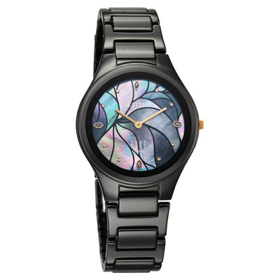Titan Edge Multicolor Dial Black Ceramic Strap Analog Watch for Women