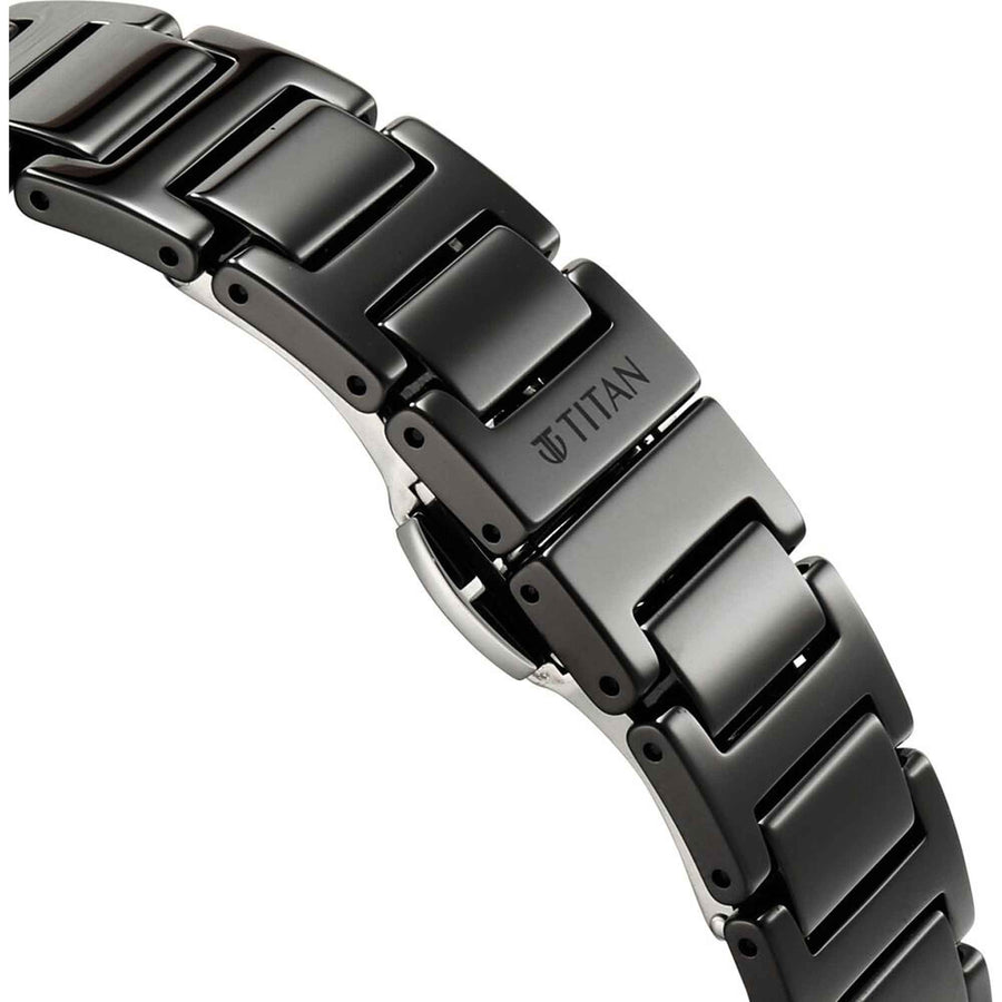 Titan Edge Multicolor Dial Black Ceramic Strap Analog Watch for Women