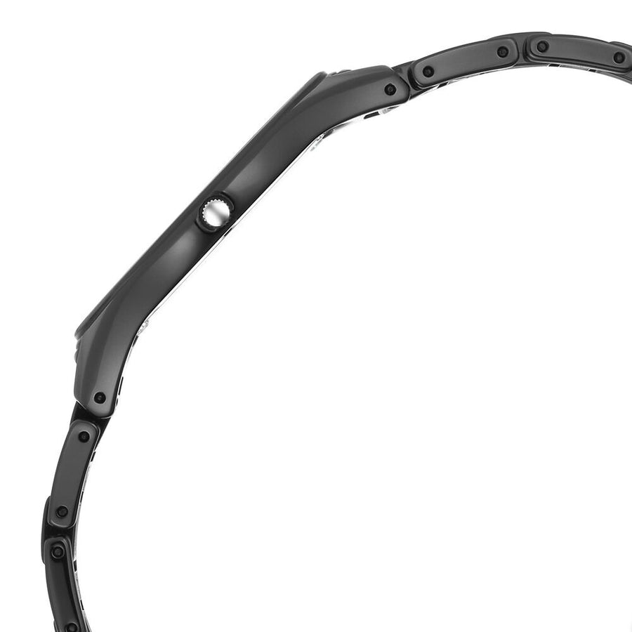 Titan Edge Ceramic Quartz in Glossy Black with Diamonds and Rich Mother of Pearl Dial Watch for Women