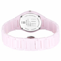 Titan Edge Pink Dial Ceramic Strap Analog Watch for Women