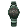 Titan Edge Ceramic Quartz in Glossy Green Dial Watch for Women