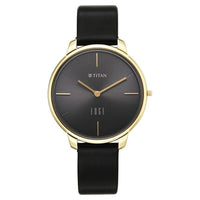Titan Edge Black Dial Leather Strap Analog Watch for Women