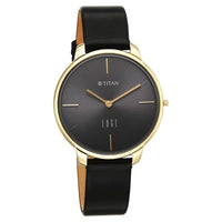 Titan Edge Black Dial Leather Strap Analog Watch for Women