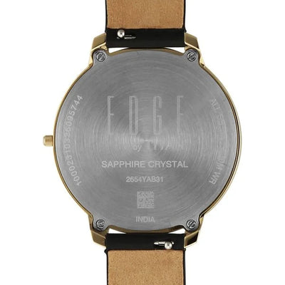 Titan Edge Black Dial Leather Strap Analog Watch for Women