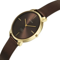 Titan Edge Brown Dial Leather Strap Analog Watch for Women