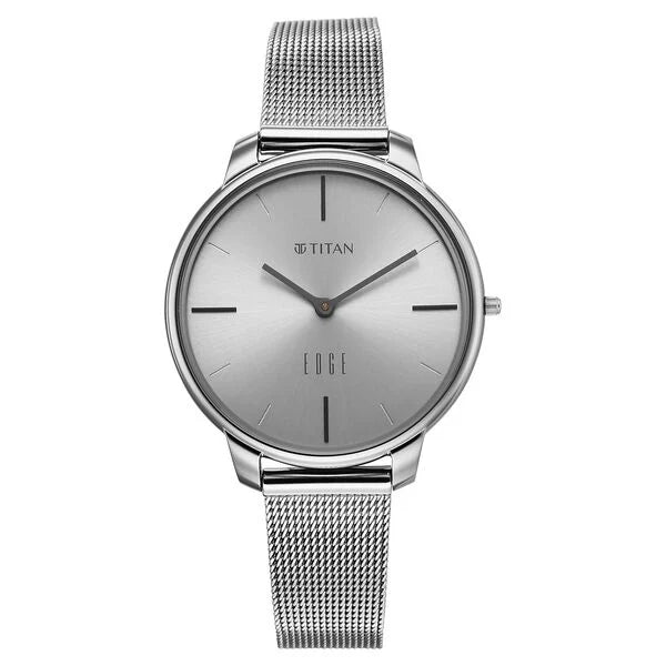 Titan Edge Silver Dial Metal Strap Analog Watch for Women