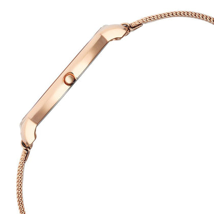 Titan Edge Metal Ladies Allure Quartz Analog Mother Of Pearl Round Dial Rose Gold Stainless Steel Strap Watch For Women