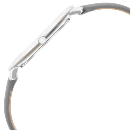 Titan Edge Quartz Analog Grey Dial Grey Leather Strap Watch For Women