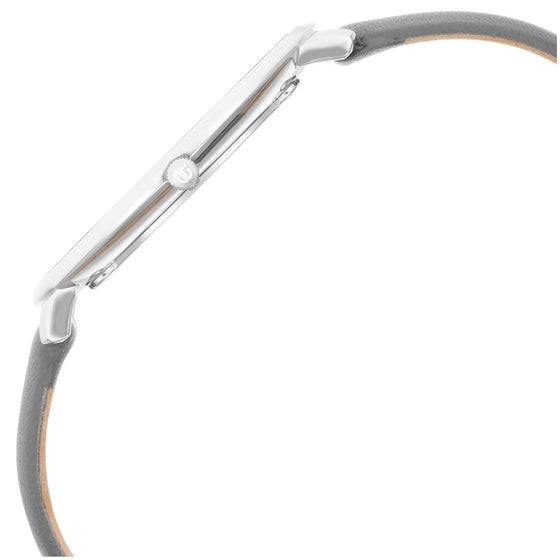 Titan Edge Quartz Analog Grey Dial Grey Leather Strap Watch For Women