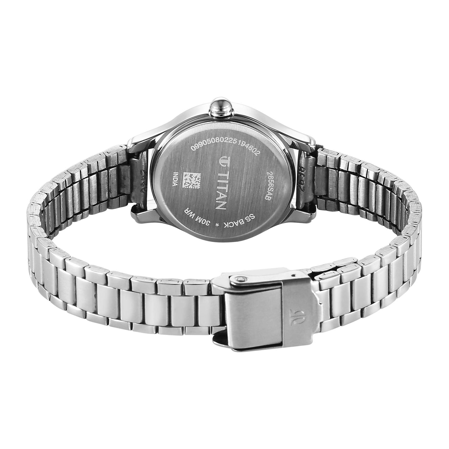 Titan Karishma Ladies Upg Blue Round Dial Stainless Steel Strap Watch For Women
