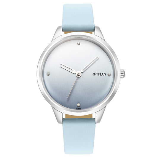 Titan Pastel Dreams Blue Analog Leather Strap watch for Women
