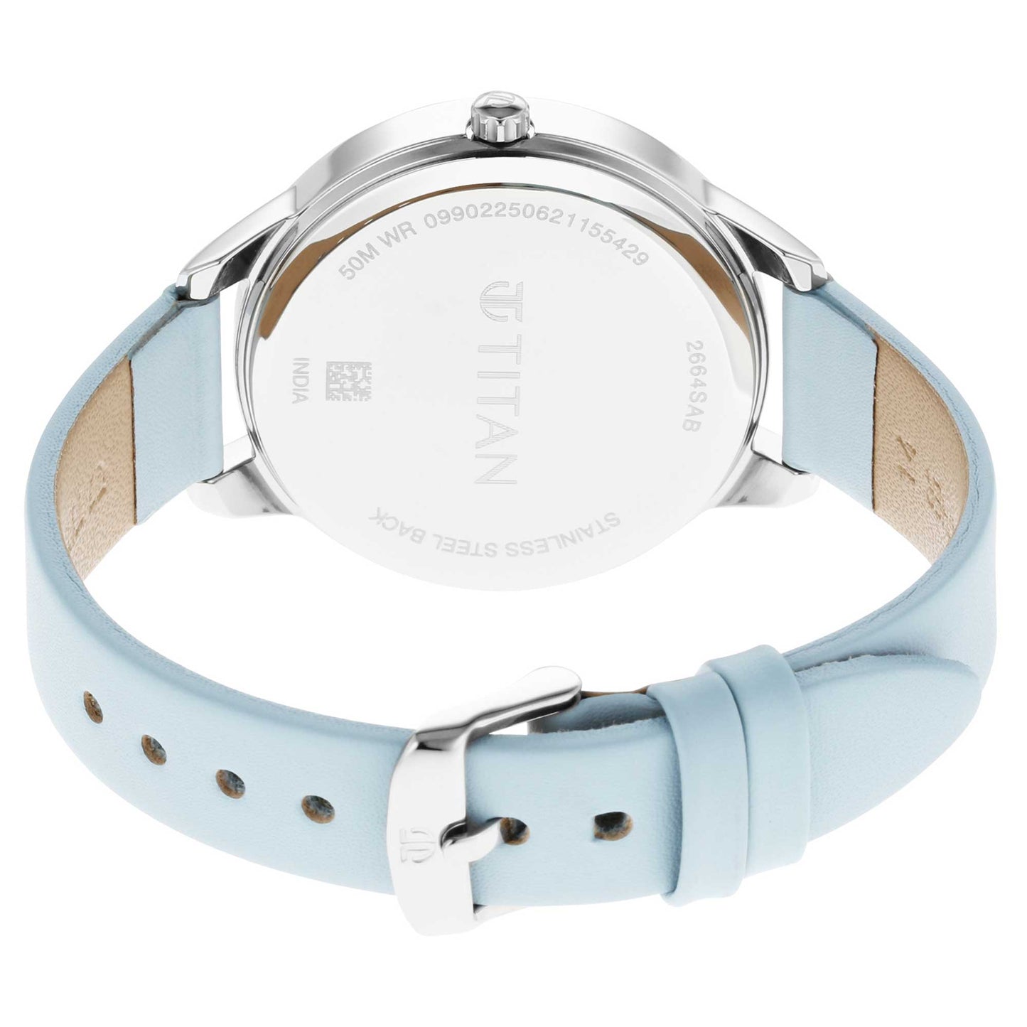 Titan Pastel Dreams Blue Analog Leather Strap watch for Women