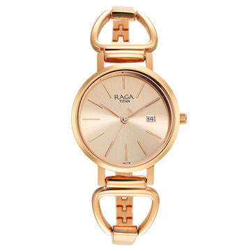 Titan Rose Gold Dial Quartz Analog with Date Watch for Women