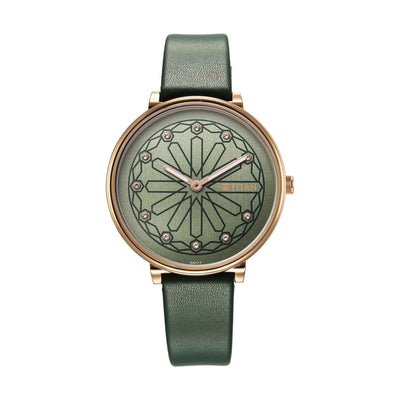 Titan Green Dial Leather Strap Analog Watch for Women