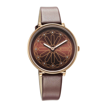 Titan Marhaba Brown Dial Analog Leather Strap watch for Women
