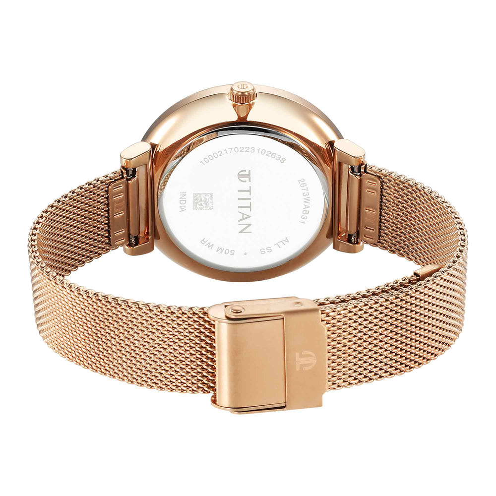 Titan Marhaba Green Dial Women Watch With Stainless Steel Strap