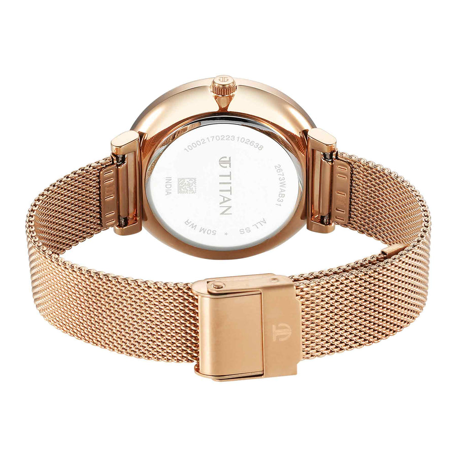 Titan Marhaba Green Dial Women Watch With Stainless Steel Strap