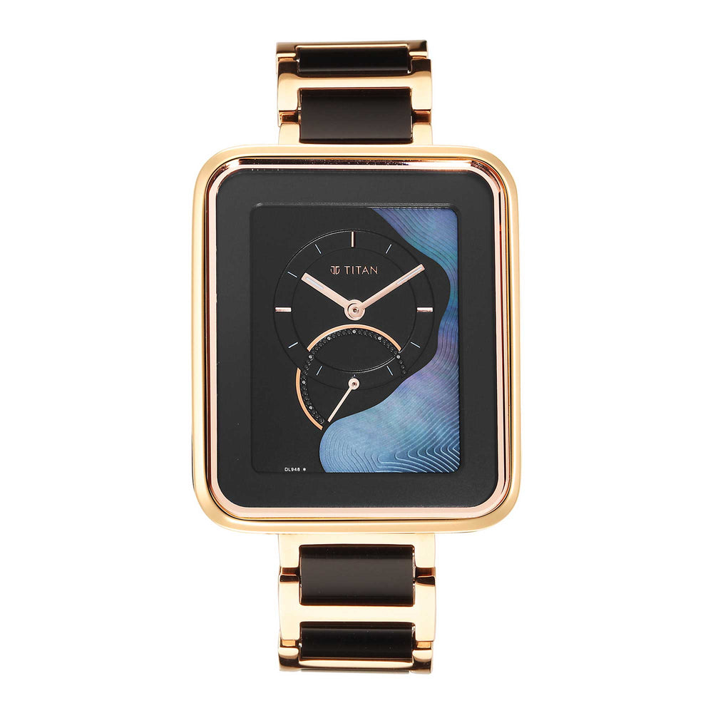 Titan Multicolor Dial Two Toned Metal Strap Analog Watch for Women