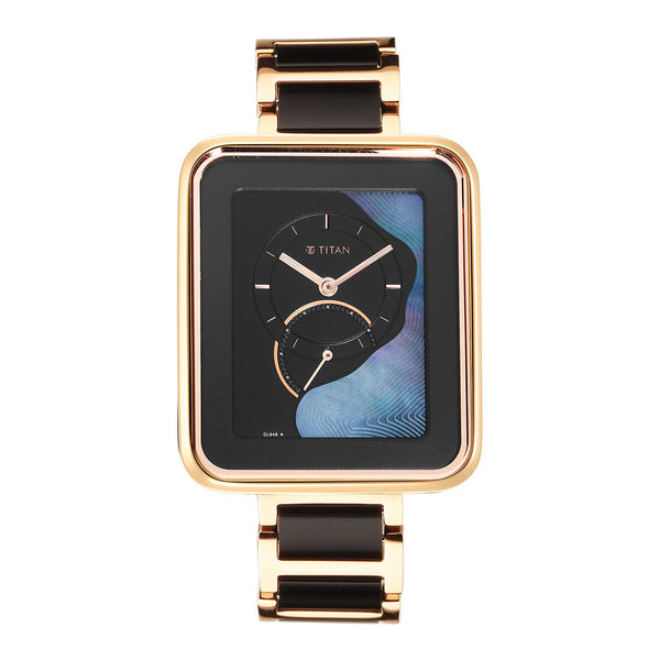 Titan Multicolor Dial Two Toned Metal Strap Analog Watch for Women