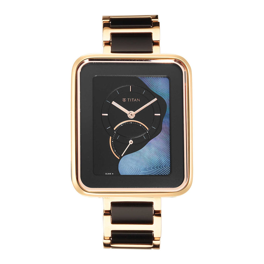 Titan Multicolor Dial Two Toned Metal Strap Analog Watch for Women