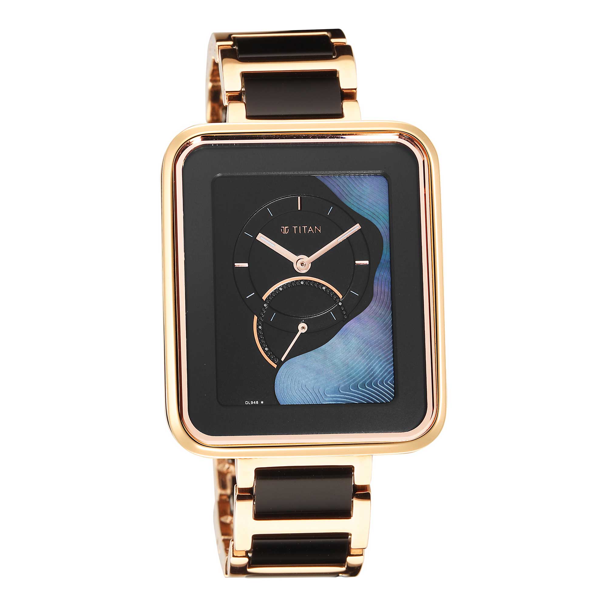 Titan Multicolor Dial Two Toned Metal Strap Analog Watch for Women