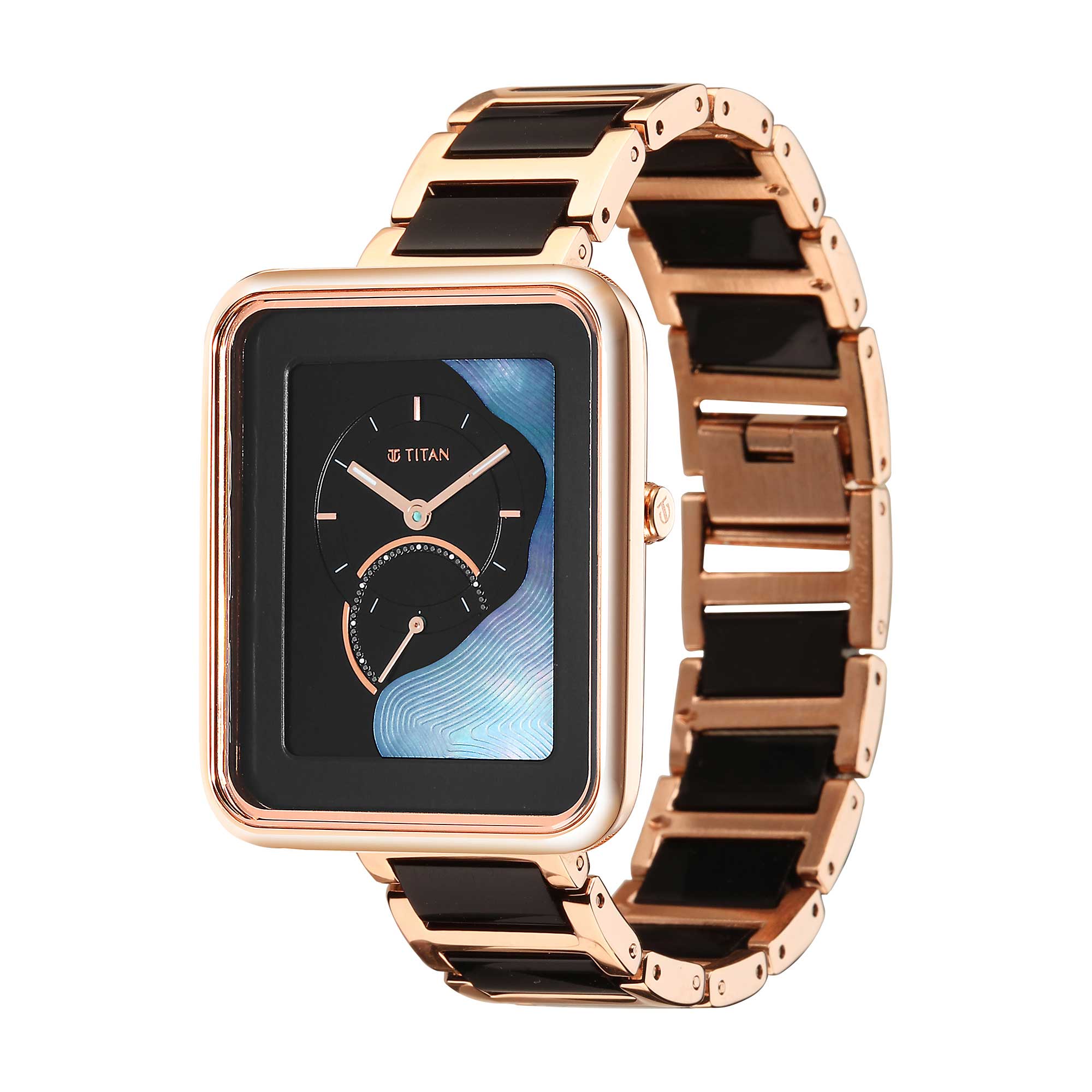 Titan Multicolor Dial Two Toned Metal Strap Analog Watch for Women