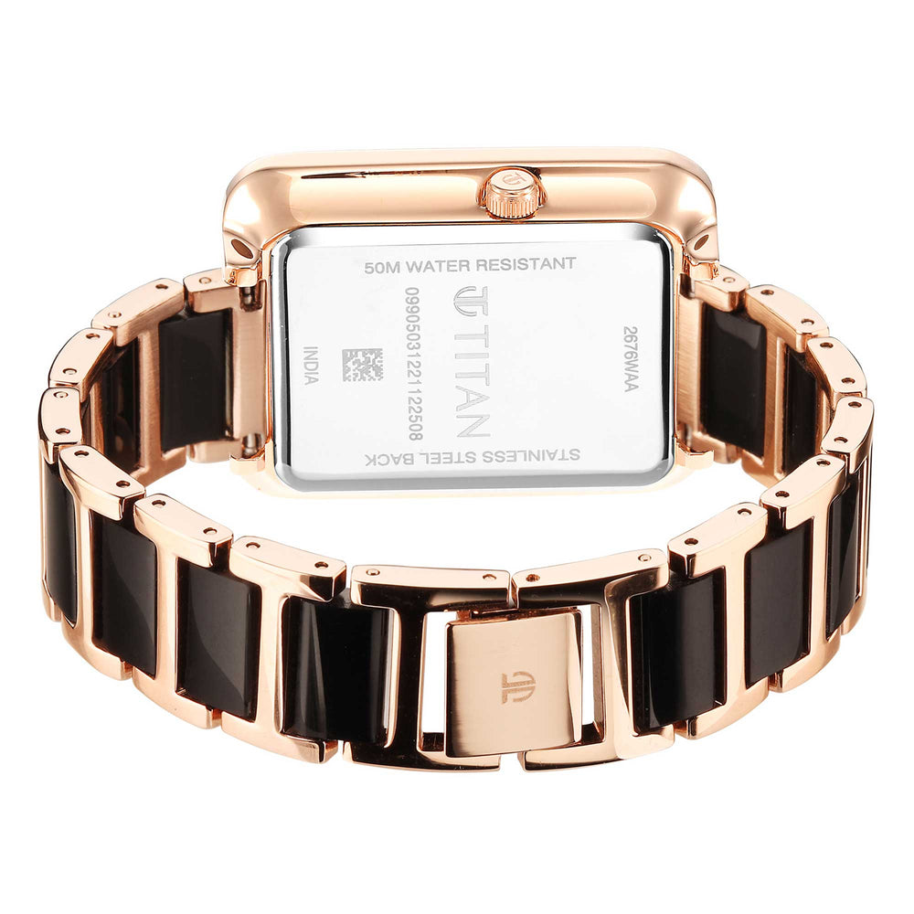 Titan Multicolor Dial Two Toned Metal Strap Analog Watch for Women
