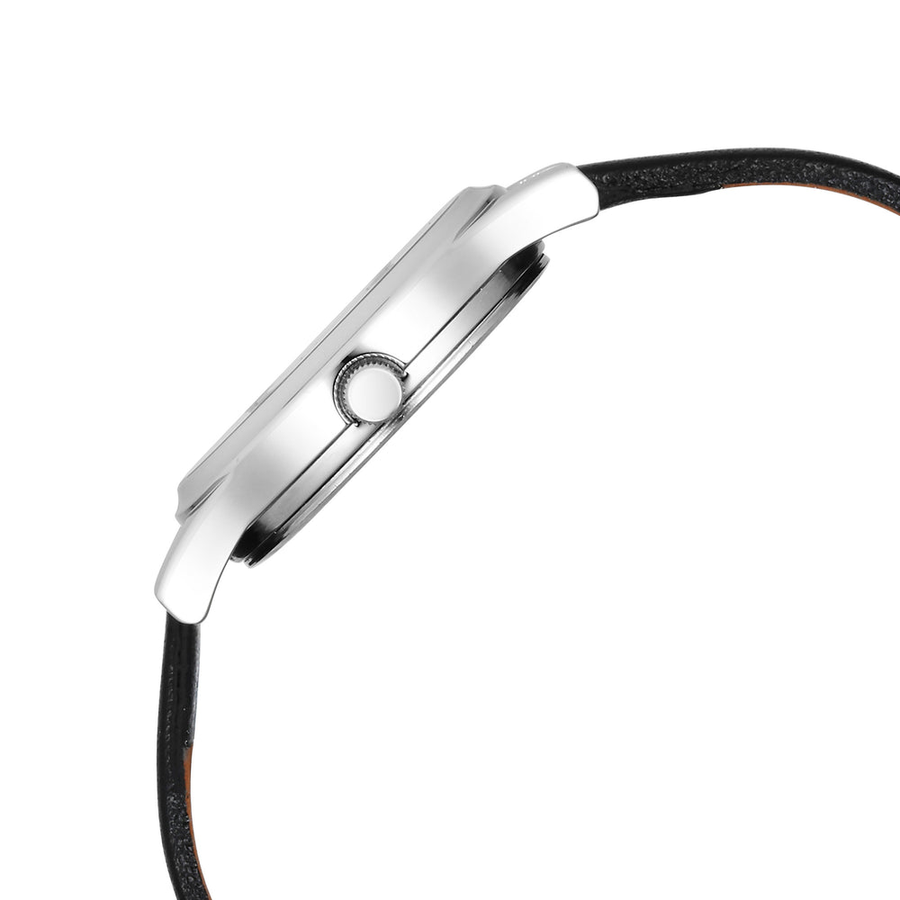 Titan Purple Dial Black Leather Strap Analog Watch for Women
