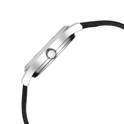 Titan Purple Dial Black Leather Strap Analog Watch for Women