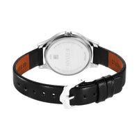 Titan Purple Dial Black Leather Strap Analog Watch for Women