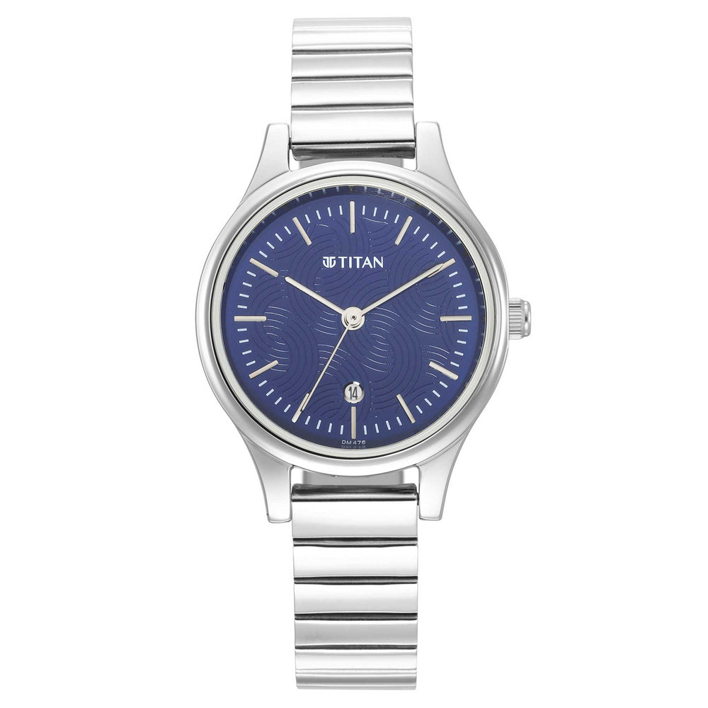 Titan Karishma Blue Dial Metal Strap Watch for Women