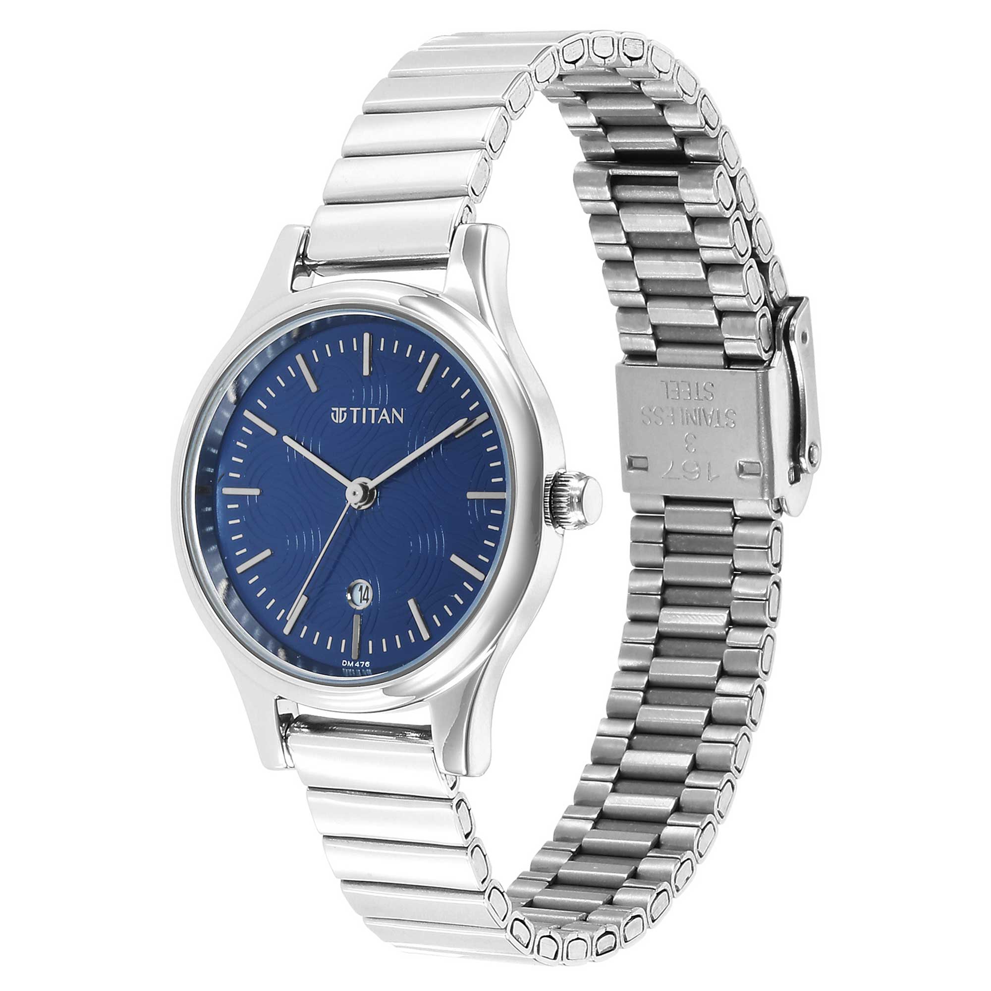 Titan Karishma Blue Dial Metal Strap Watch for Women