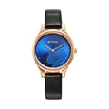Titan Blue Dial Black Leather Strap Analog Watch for Women