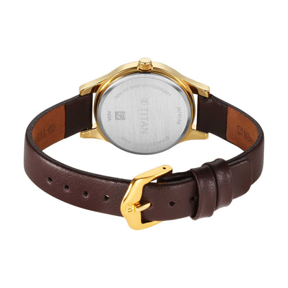 Titan Karishma Quartz Analog Pink Leather Strap for Women