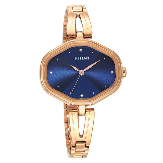 Titan Karishma Blue Dial Metal Strap Watch for Women