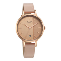 Titan Raga Viva Rose Gold Dial Analog with Date Leather Strap watch for Women