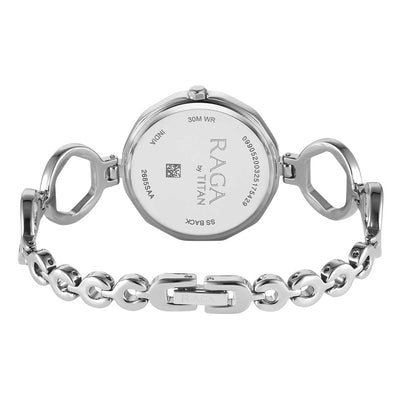 Titan Raga Silver Dial Metal Strap Analog Watch for Women