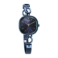 Titan Raga Blue Rectangular Dial Metal Strap Analog Watch for Women