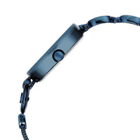 Titan Raga Blue Rectangular Dial Metal Strap Analog Watch for Women