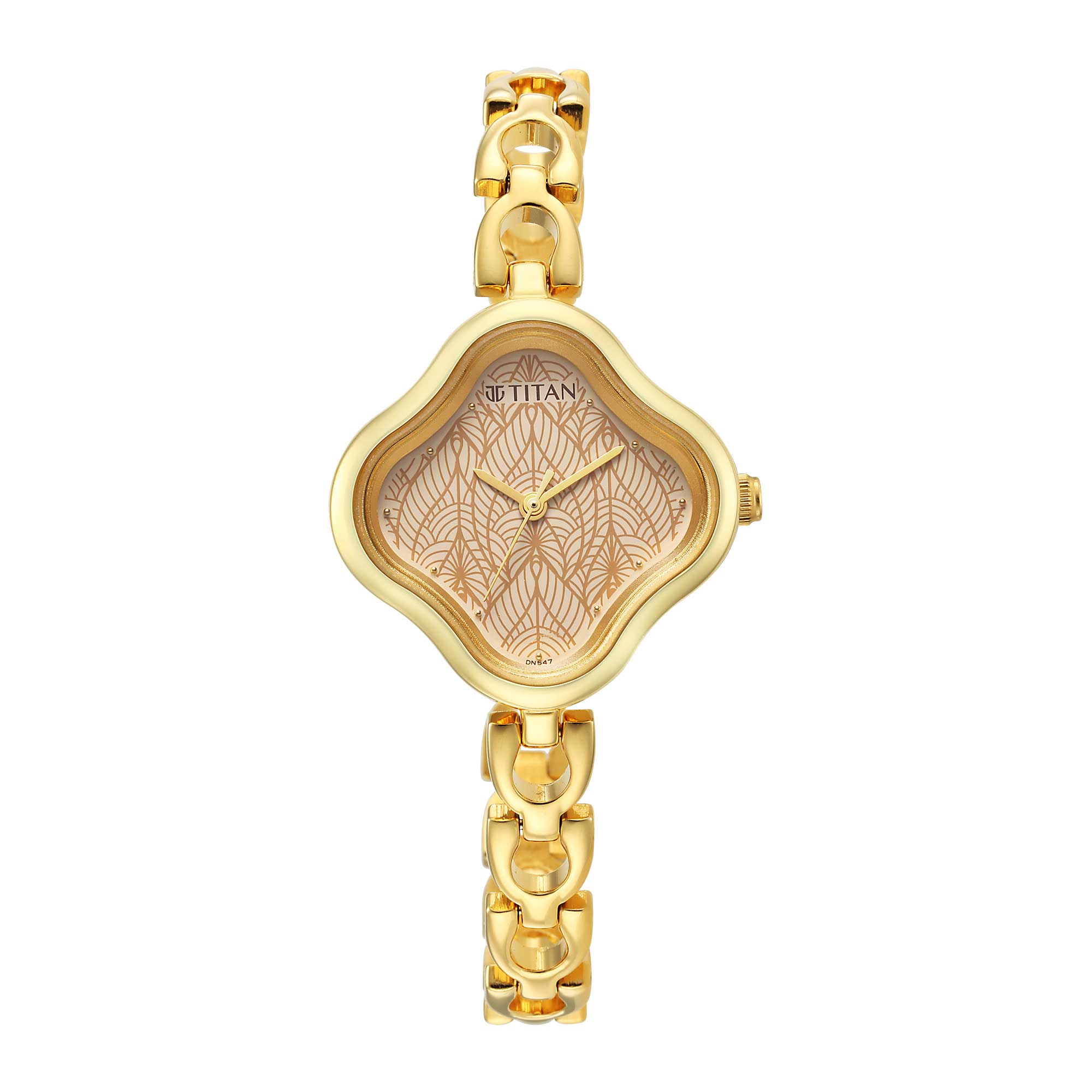 Titan Beige Special Dial Gold Metal Strap Analog Watch for Women