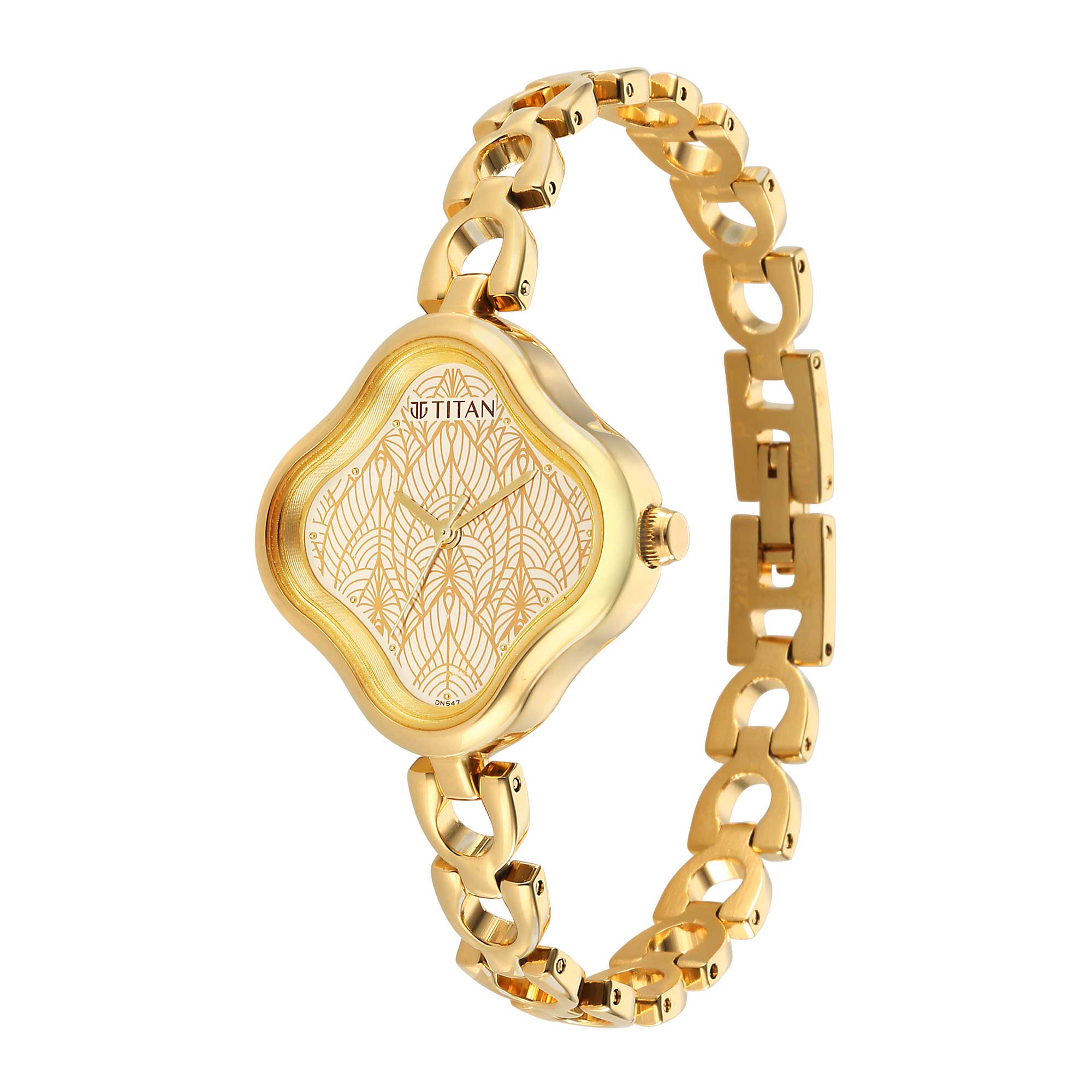 Titan Beige Special Dial Gold Metal Strap Analog Watch for Women