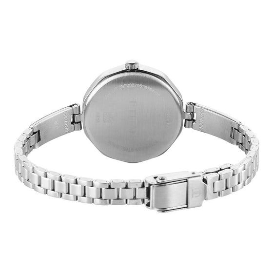 Titan Karishma Quartz Analog Blue Dial Stainless Steel Strap Watch for Women