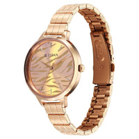 Titan Secluded Quartz Analog Rose Gold Dial Rose Gold Stainless Steel Strap Watch For Women