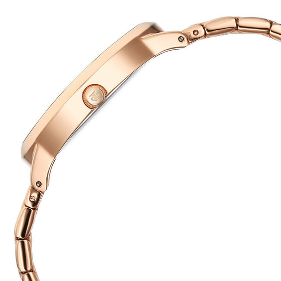 Titan Secluded Quartz Analog Mother Of Pearl Dial Rose Gold Stainless Steel Strap Watch For Women