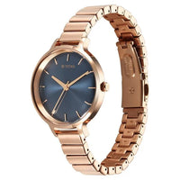 Titan Quartz Analog Blue Dial Metal Strap Watch For Women