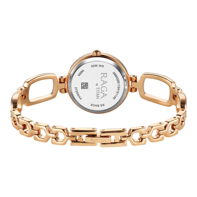 Titan Raga Rose Gold Dial Metal Strap Analog Watch for Women